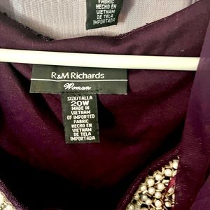 Plum party dress with sparkle and pearls!